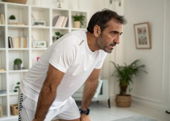 Hombre con ropa de deporte, ejercicio