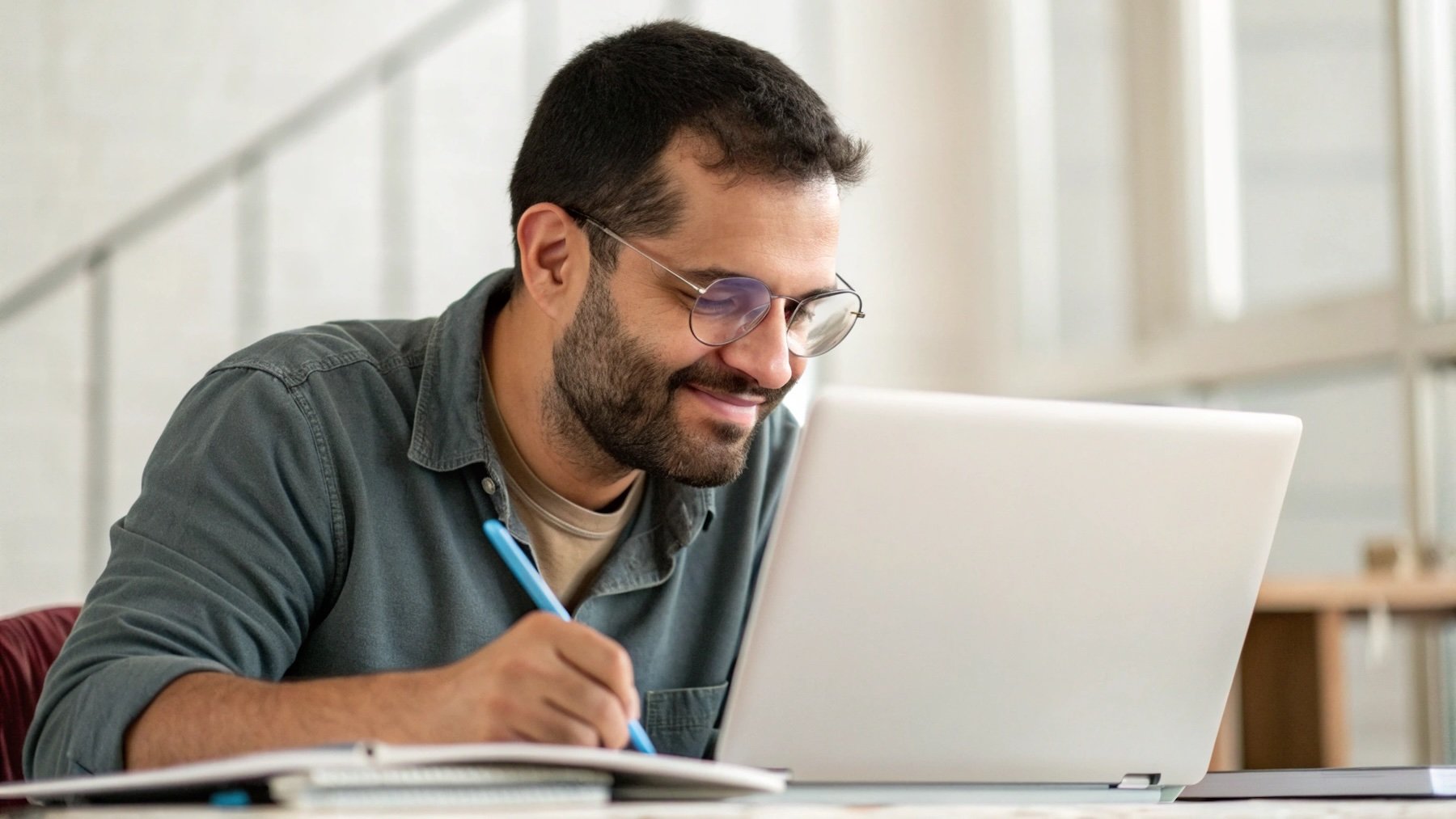 Hombre, ordenador, trabajo, inteligencia, inteligente