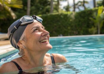 Mujer, piscina, deporte, jercicio