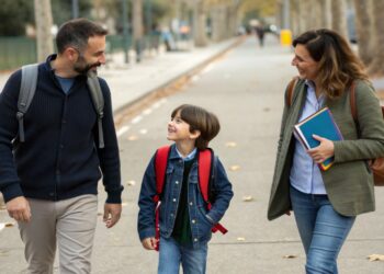 Padres, niño, educación