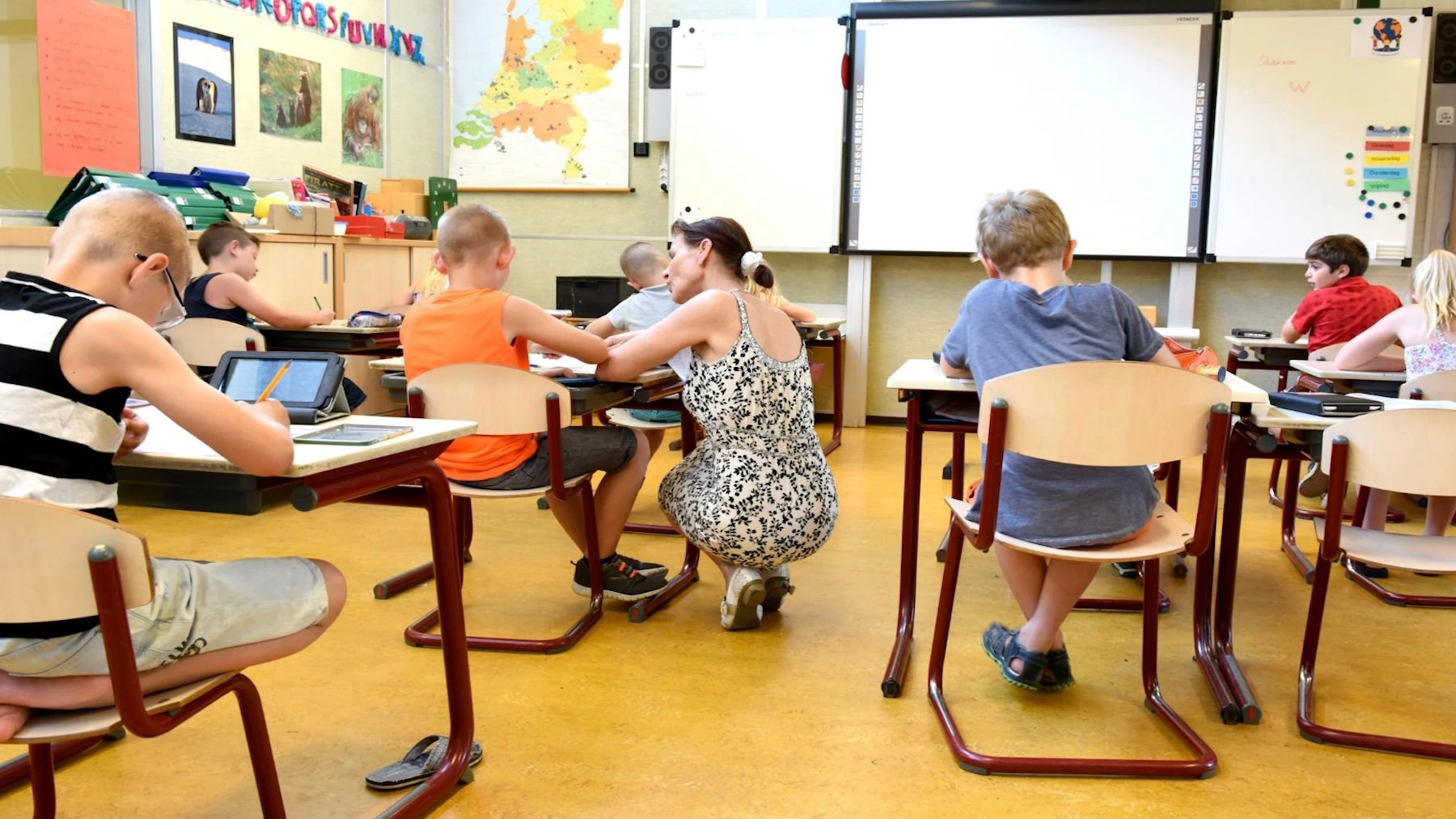 Aula de clases, niños