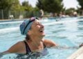 Mujer, piscina, deporte, actividad, ejercicio