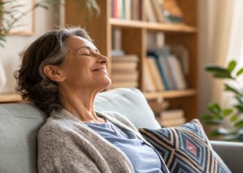 Mujer, relajación, actividad