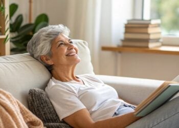 Mujer, relajación, estrés