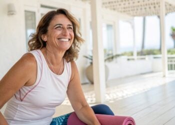 Mujer, ejercicio, yoga, deporte