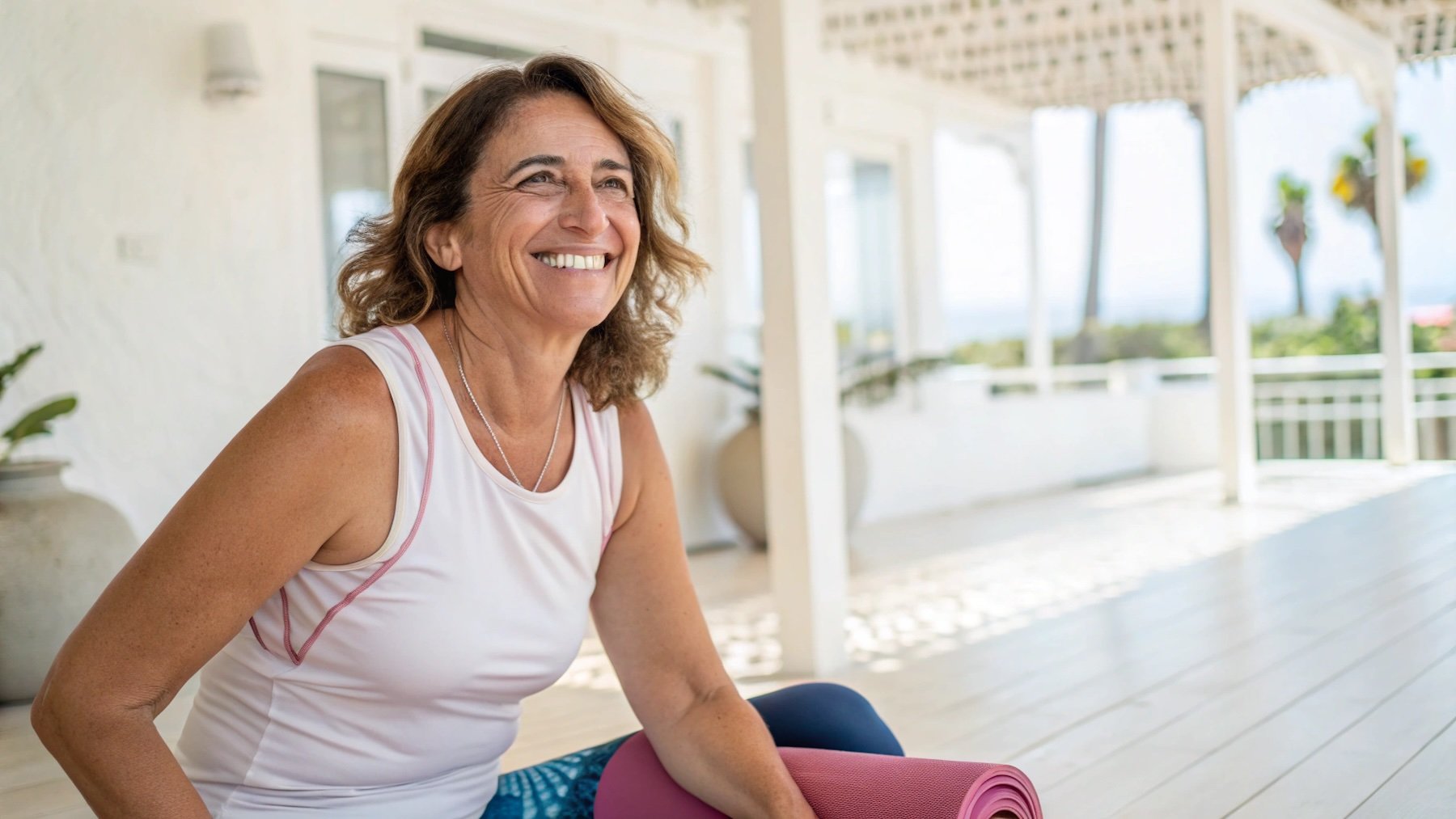 Mujer, ejercicio, yoga, deporte