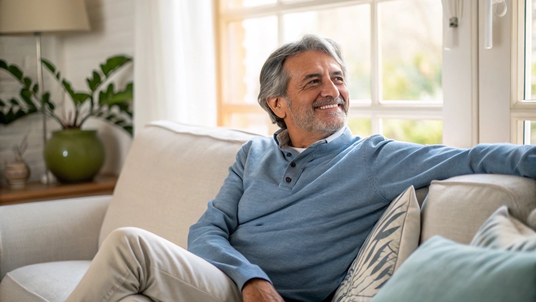 Hombre, relajación, tranquilidad