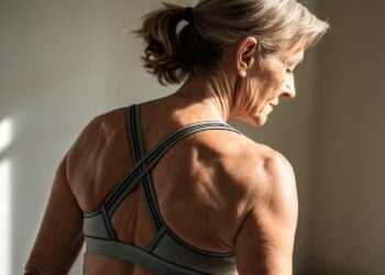 Espalda, mujer, ejercicio