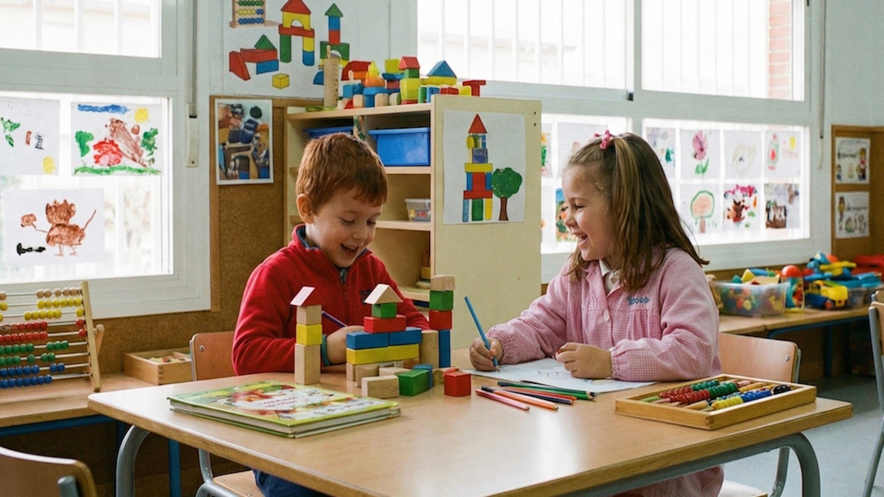 Niños, clases, educación, juegos