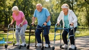 Ni pesas ni mancuernas: el ejercicio de fuerza recomendado para los mayores de 65 años que necesiten andadores