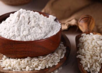 harina de arroz para la piel