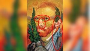 La ilusión óptica que recrea el rostro de Vincent Van Gogh utilizando elementos rurales, de Oleg Illich Shupliak.