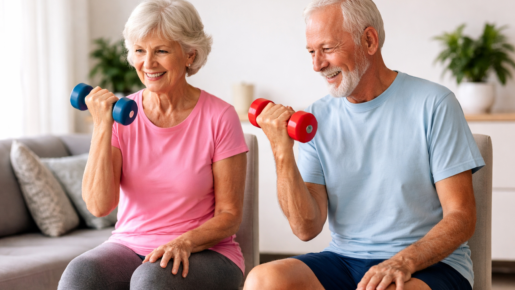 curl de biceps, 60 años, ejercicio