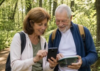Pareja, actividades, bosque