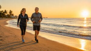 Ni correr ni nadar: el ejercicio sin impacto que los mayores de 65 años pueden hacer en la playa para mejorar su tono muscular