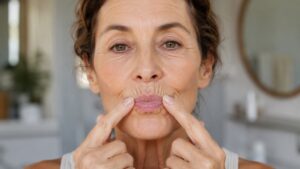 Las cremas pueden ayudarte, pero los expertos coinciden: el mejor ejercicio facial para eliminar las arrugas ‘código de barras’