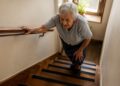 Escalera, hombre, deporte