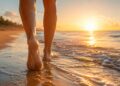 Playa, caminata, ejercicio