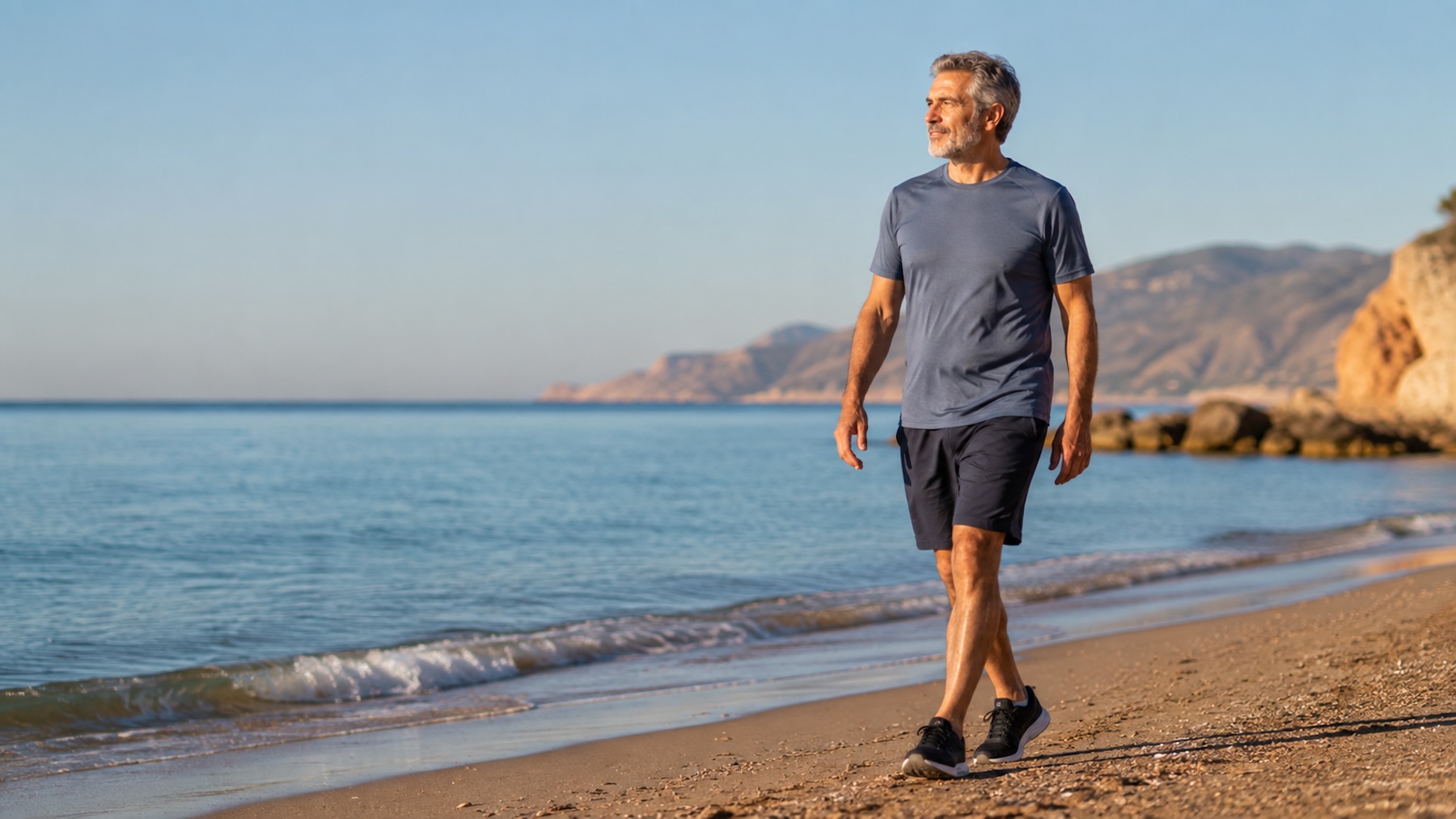 Hombre, deporte, caminar