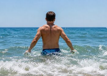 Persona, hombre, playa, deporte