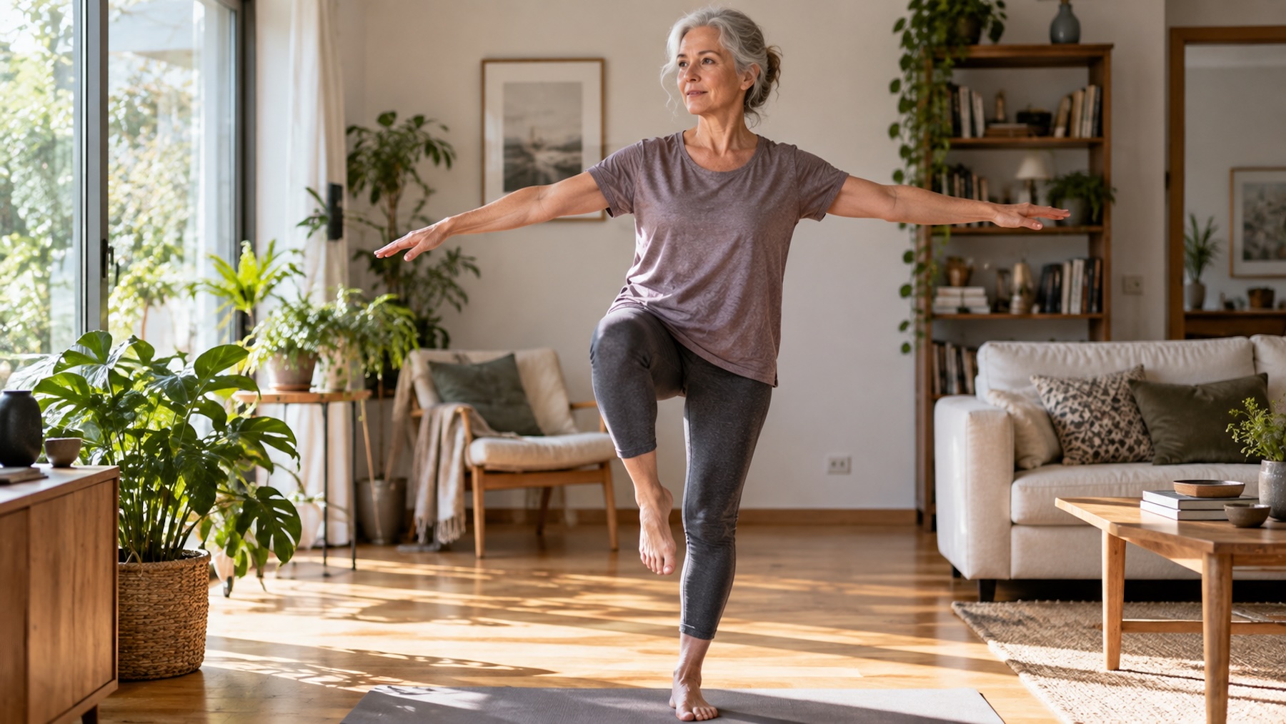 Mujer, ejercicio, deporte, yoga