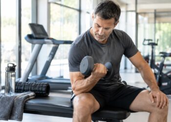 Hombre, deporte, ejercicio, gimnasio
