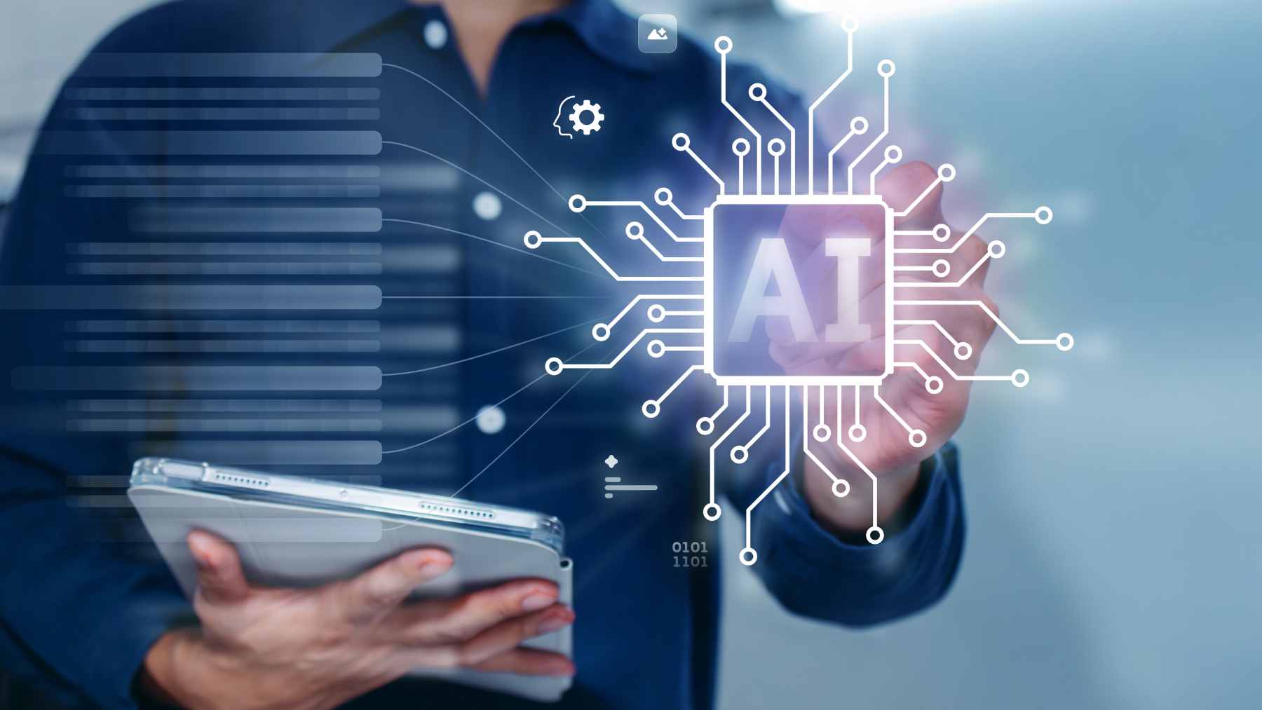 A massive data center server room highlighting the immense computing power and energy required to train advanced AI translation models.