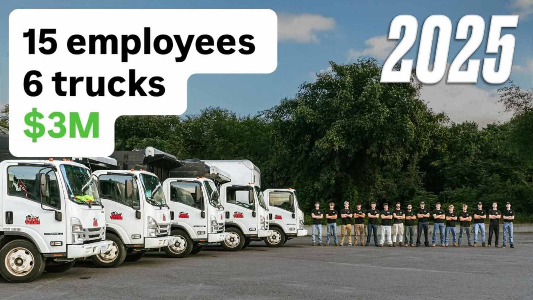 Kirk and Jacob McKinney, the Gen Z founders of Junk Teens, standing in front of their professional junk removal truck in Massachusetts.