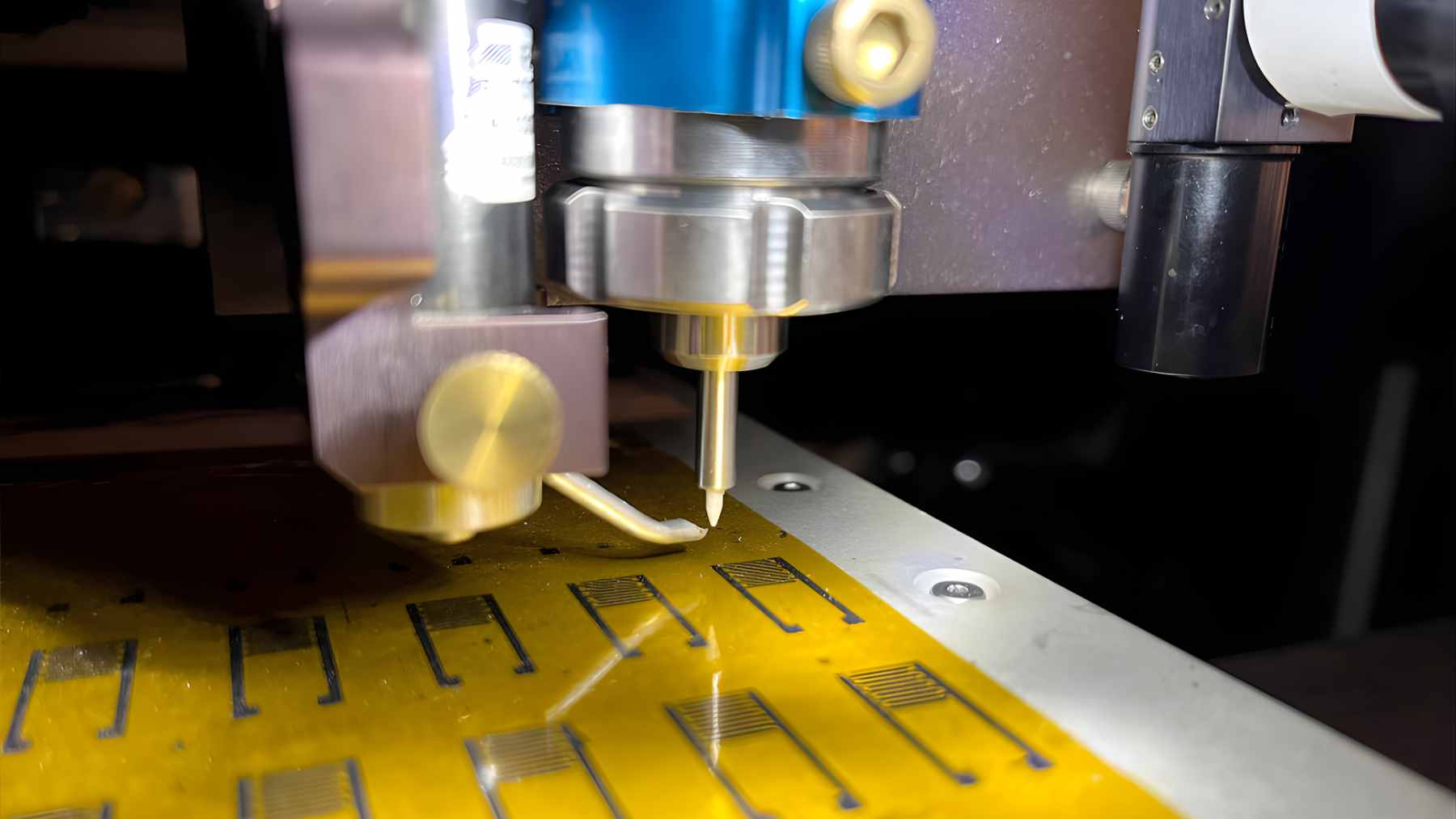 A microscopic view of flexible, 3D-printed artificial neurons designed to mimic biological brain signals.