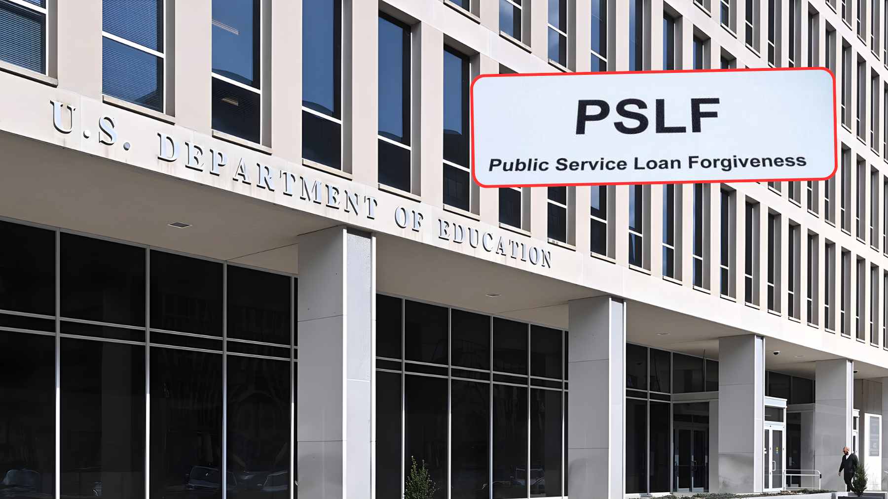 A close-up of a frustrated person reviewing federal student loan documents and calculating repayment plans on a laptop.
