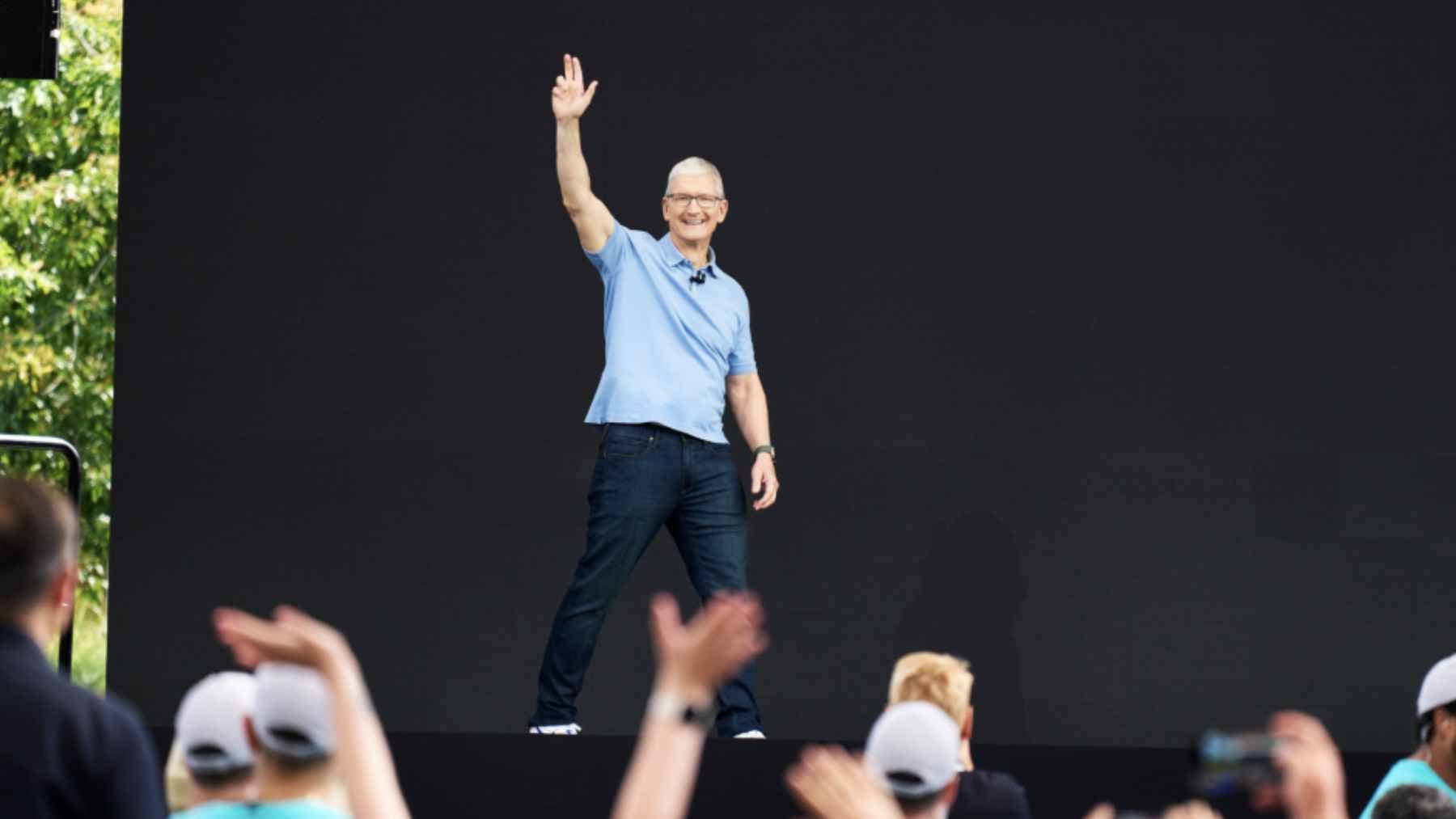 Tim Cook and John Ternus standing together at Apple Park, symbolizing the 2026 CEO leadership transition.