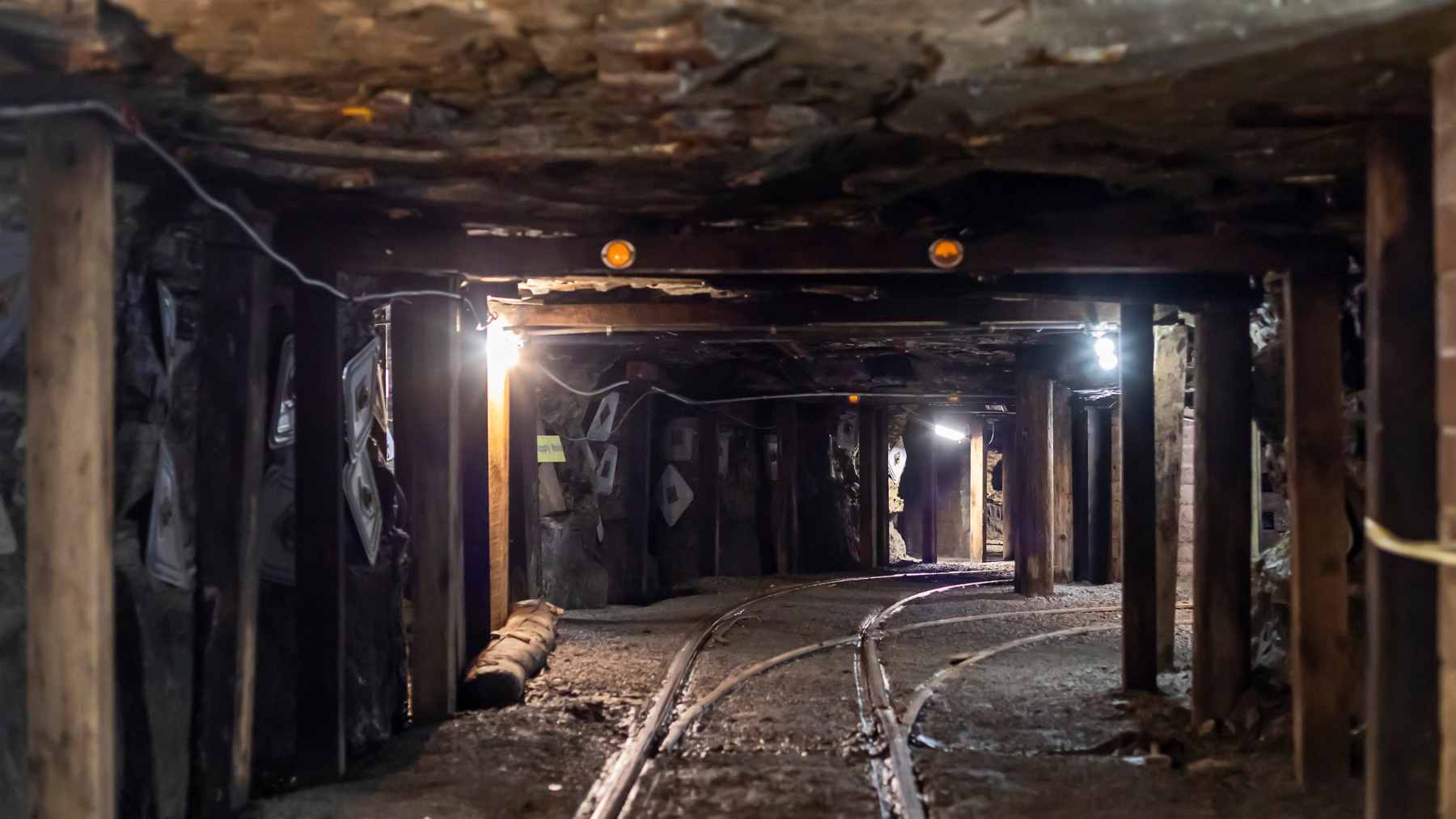 An entrance to an abandoned coal mine shaft in Cumberland, British Columbia, now flooded with water.