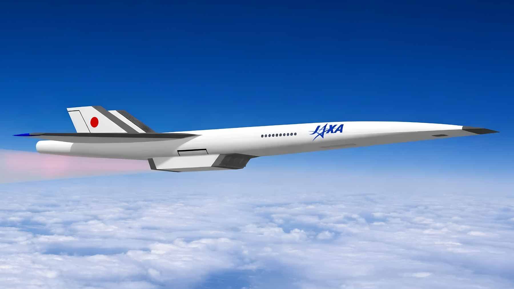 The 2-meter experimental hypersonic aircraft inside the JAXA Kakuda Space Center test chamber during the Mach 5 combustion trial.