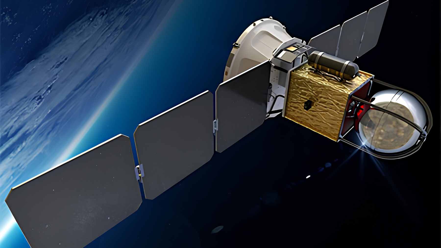 The LOXSAT satellite prototype mounted on a Rocket Lab Photon bus, designed to test liquid oxygen transfer in microgravity.