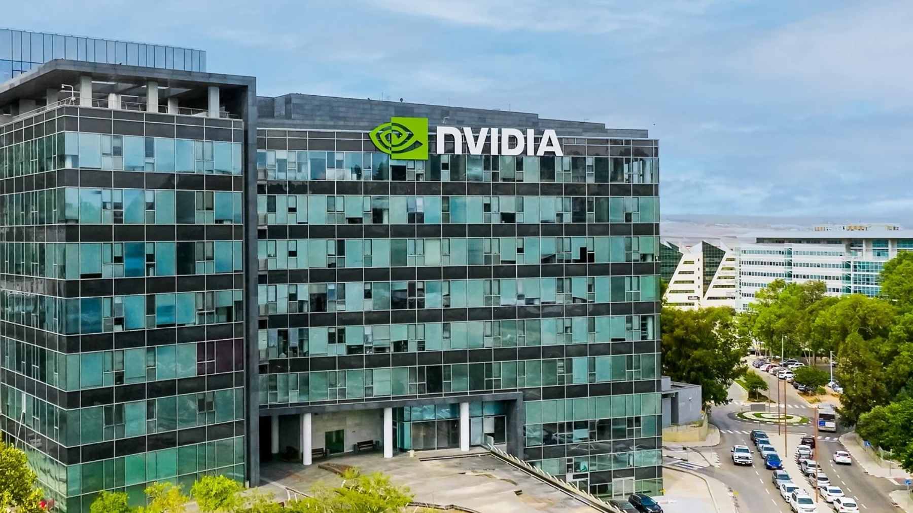 Architectural blueprint and site layout showing the massive planned Nvidia R&D campus infrastructure in Kiryat Tivon.