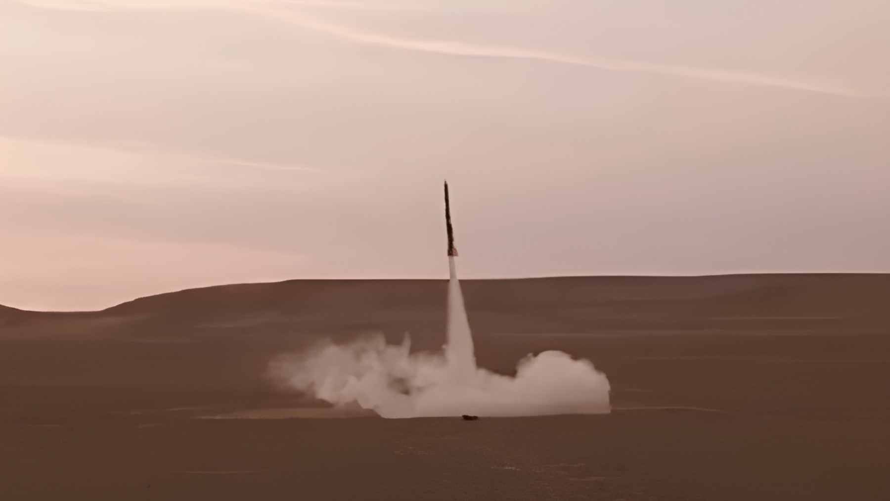 Students from Peru's Pontificia Universidad Católica del Perú preparing the Kuntur-1 rocket for a test flight in the Ica region.