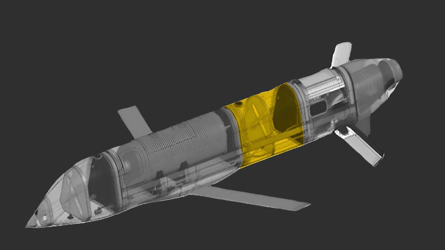 A leaked schematic diagram outlining the technical specifications and jet-drone body of the Russian Banderol missile.