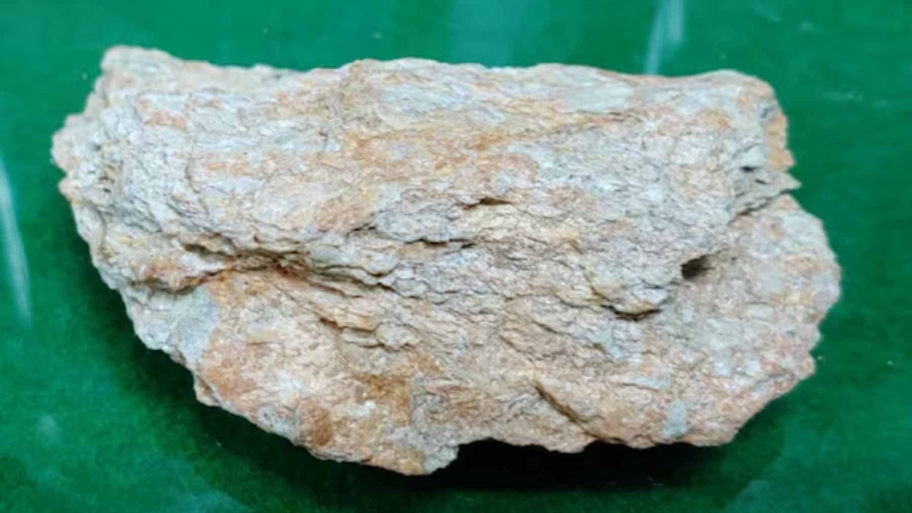 A close-up of illite clay mineral ore extracted from the Yeongdong County deposit in South Korea.