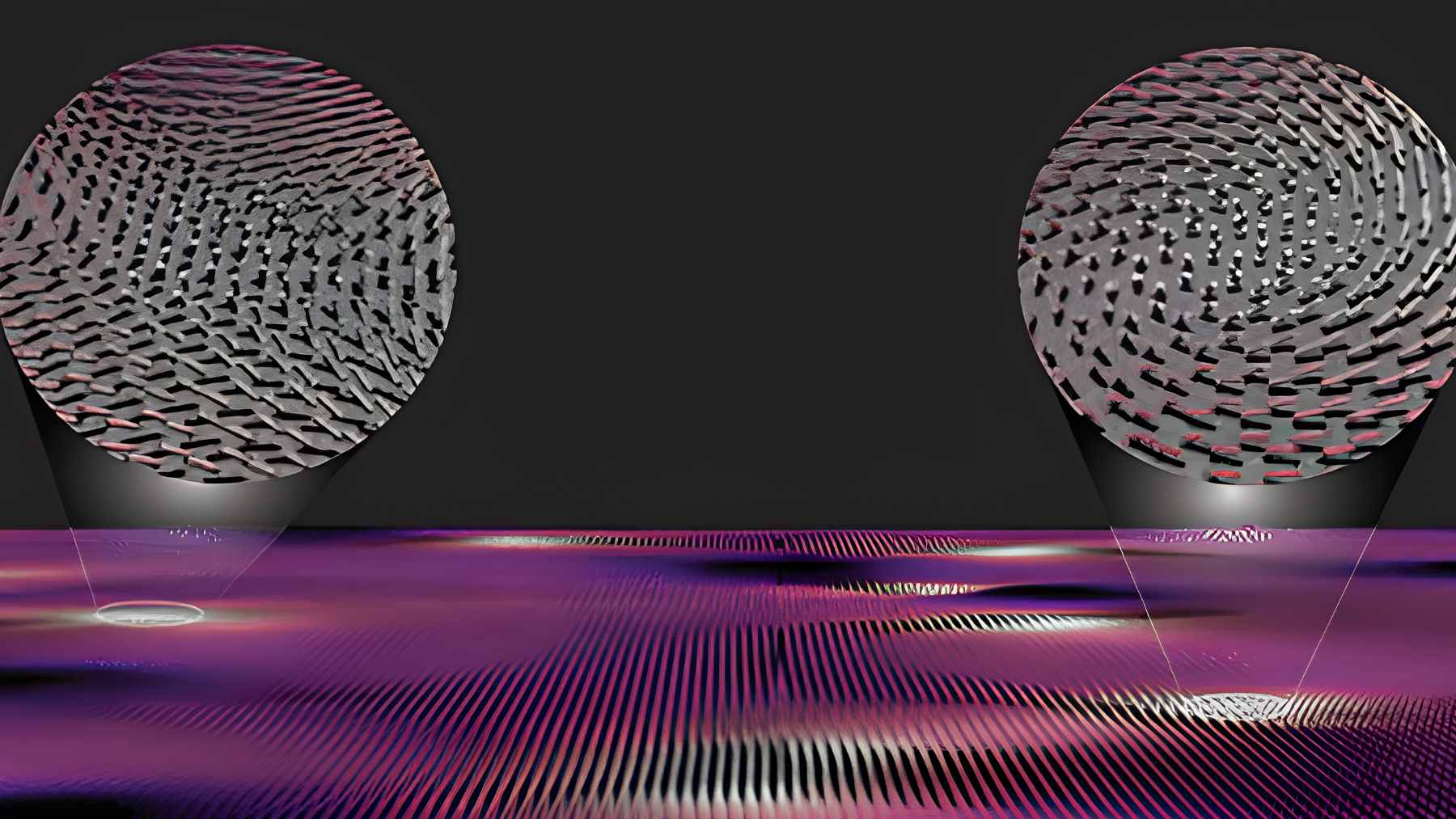 Microscopic visualization of a single atomic layer of a van der Waals magnet, showing magnetic alignment in a 2D plane.