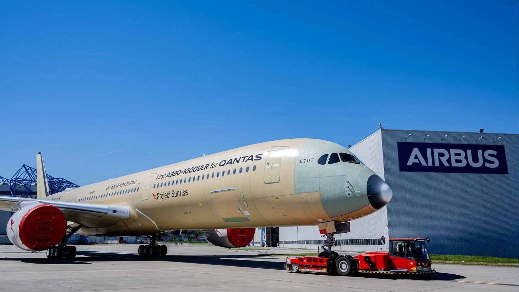 Airbus A350-1000ULR aircraft in flight during its first test campaign for the Qantas Project Sunrise program.