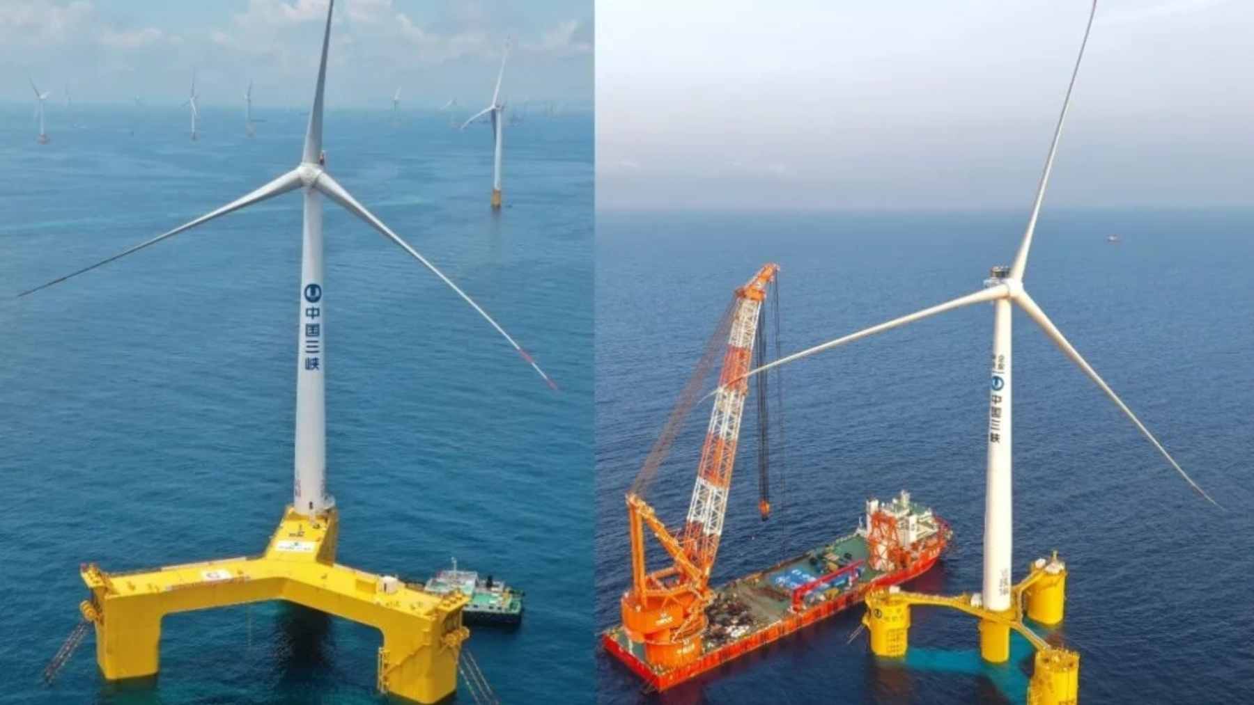 China dropped a 16-megawatt wind giant into deep water, and one floating turbine could power 4,200 homes by itself 1 A massive 16-megawatt Three Gorges Pilot floating offshore wind turbine installed in deep waters off the coast of Yangjiang, China.