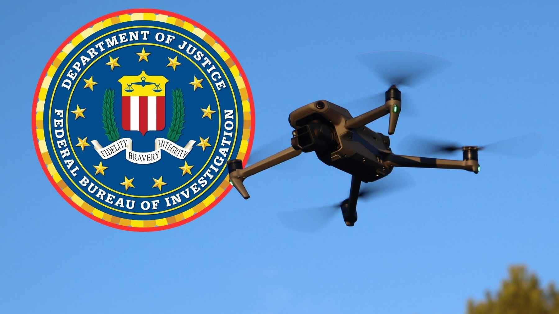 Law enforcement monitoring restricted airspace near a stadium during a high-profile sporting event.