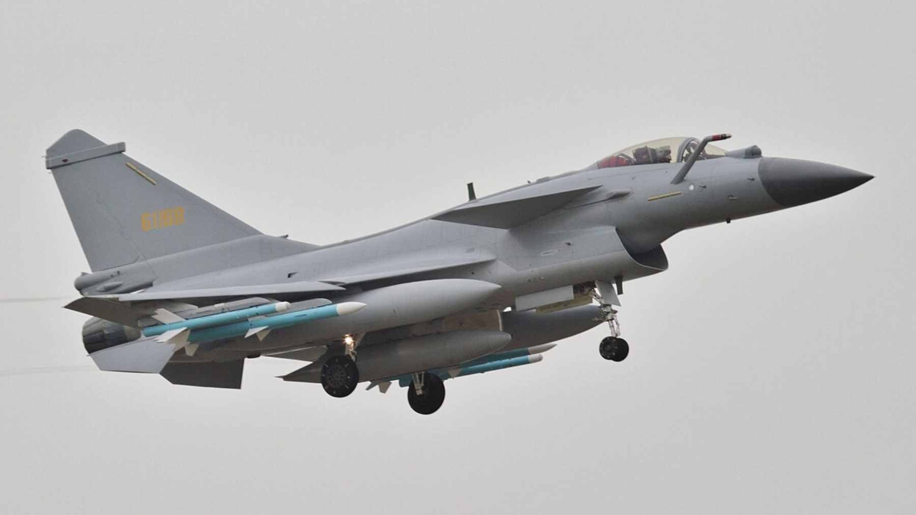 A Chinese J-10B multirole fighter jet performing an aerial maneuver, representing the aircraft Tehran is reportedly evaluating for its fleet.