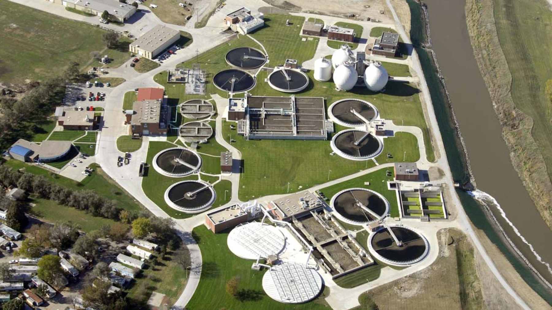 A construction site in Lincoln, Nebraska, where a new pipeline is being installed to transport cooling water from a data center.
