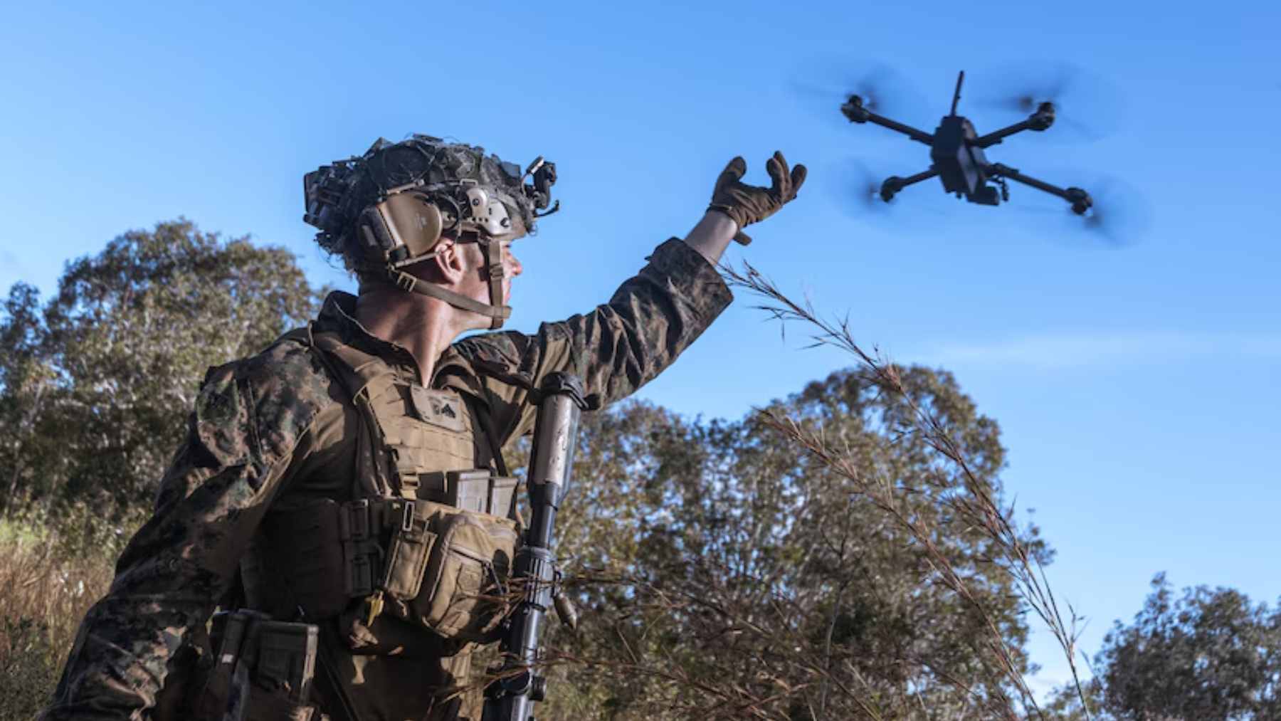 A small tactical unmanned aerial system being prepared for launch during a competitive military “Gauntlet” evaluation exercise.