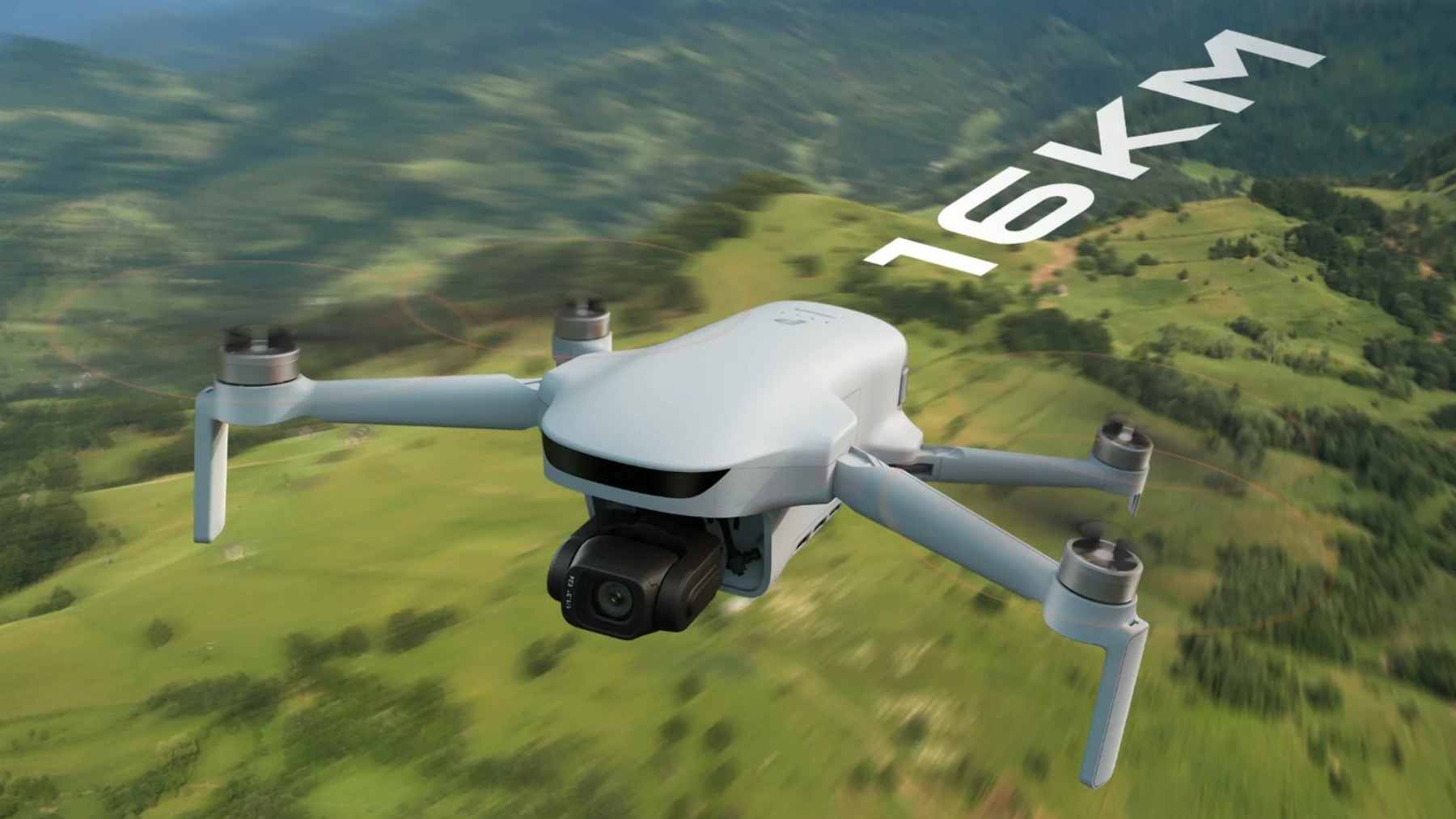 The compact Potensic Atom 3 drone on display, highlighting its advanced camera system and foldable design.