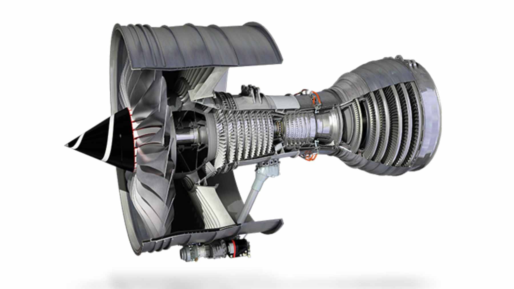 Rolls-Royce built a jet engine so powerful it forced Airbus to redesign the aircraft around it 1 A Rolls-Royce Trent 900 turbofan engine mounted on the wing of an Airbus A380 during maintenance.
