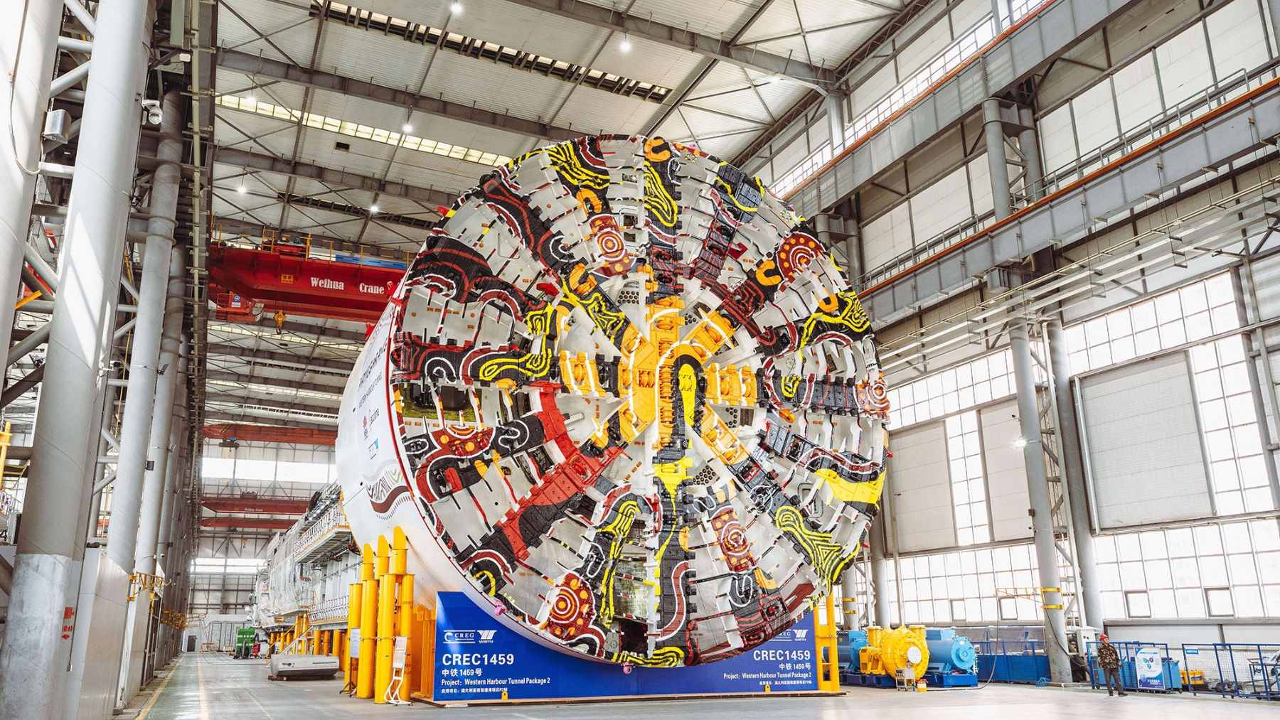 The massive Patyegarang tunnel-boring machine being assembled underground to excavate Sydney's Western Harbour Tunnel.