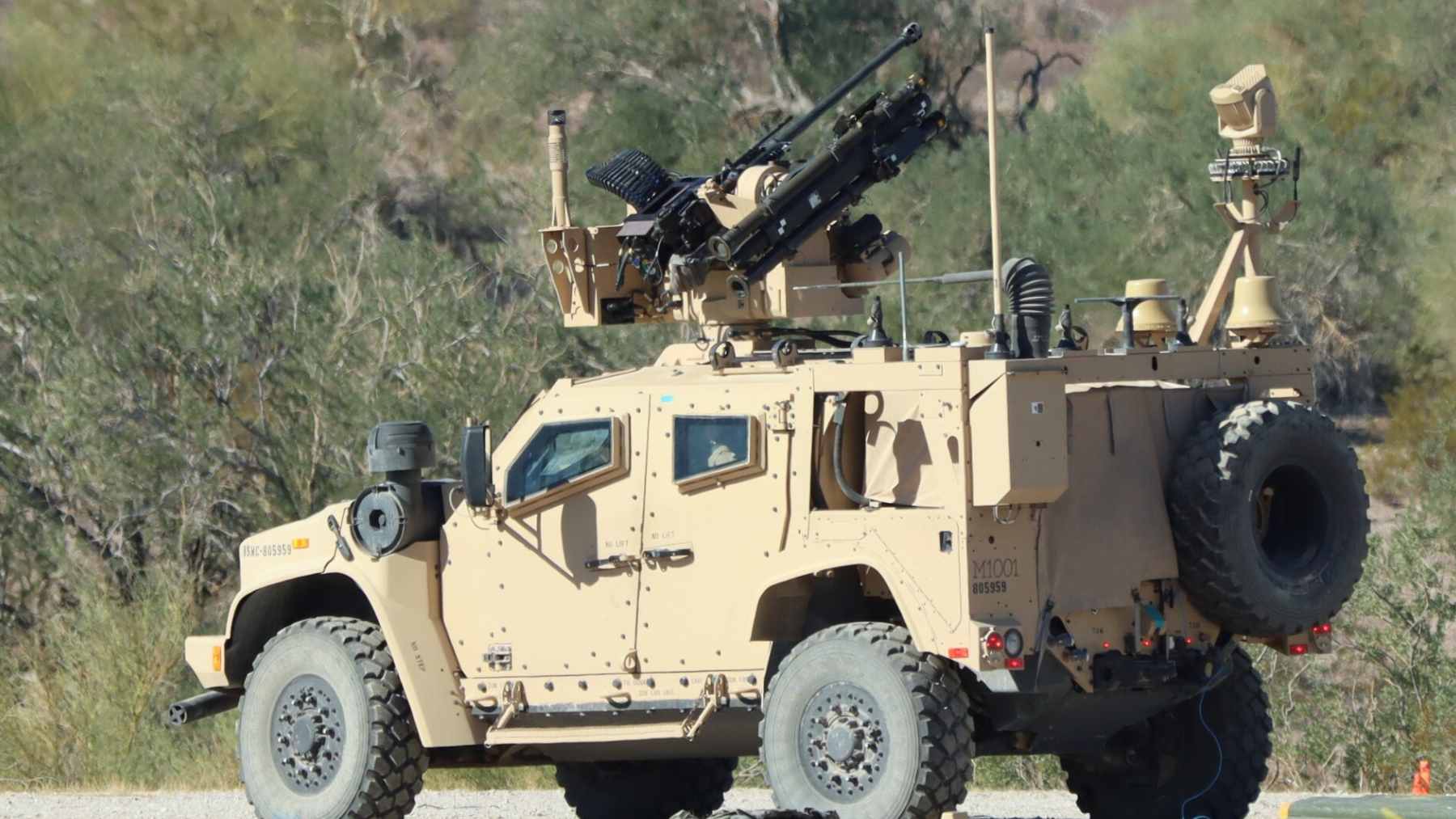 The US found a way to down drones without spending $1 million, and that detail changes the math of modern air defense 1 A U.S. Marine Corps Joint Light Tactical Vehicle (JLTV) equipped with the MADIS air defense system during a training exercise.