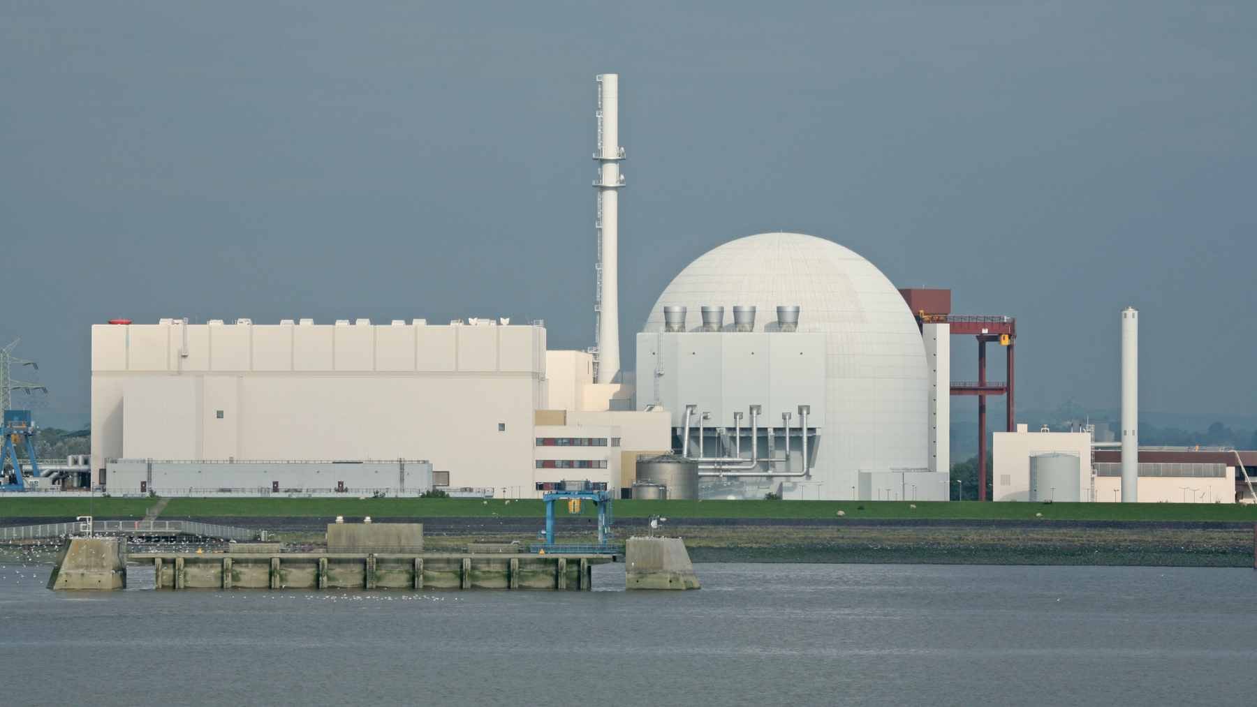 An exterior view of the Atucha nuclear complex in Argentina, designated site for the proposed Meitner Energy ACR-300 small modular reactor.